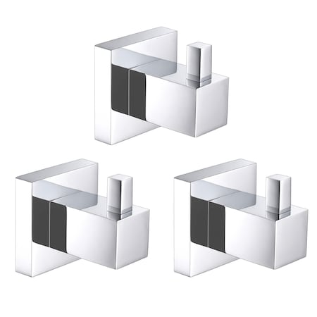Kibi Cube Bathroom Towel & Robe Hook 3 Count KBA1501CH-3PC